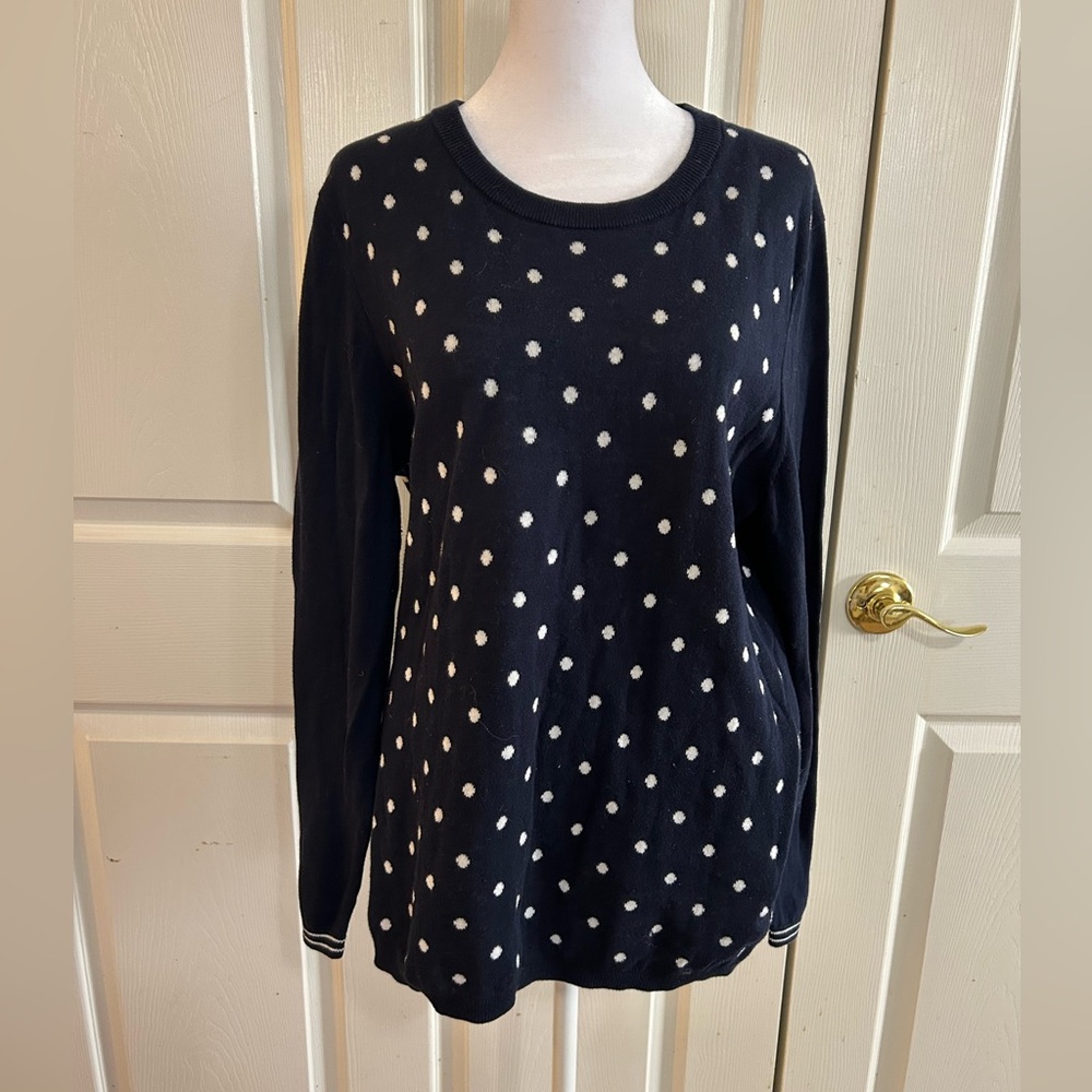 Tommy Hilfiger navy and white polka dot sweater, XL